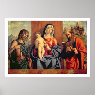 Poster Madonna e criança com St John o baptista e rua