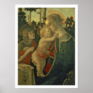 Poster Madonna e criança com St John o baptista (óleo o