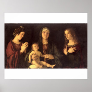 Pôster Madonna e criança com St Mary Magdalene e St.