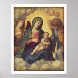 Pôster Madonna e criança e criança na glória, c.1520