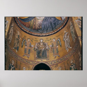 Poster Madonna e criança Enthroned