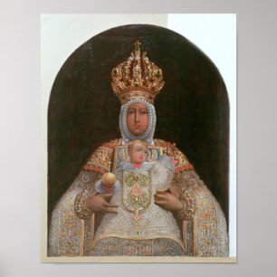 Pôster Madonna e criança, escola de Cusco