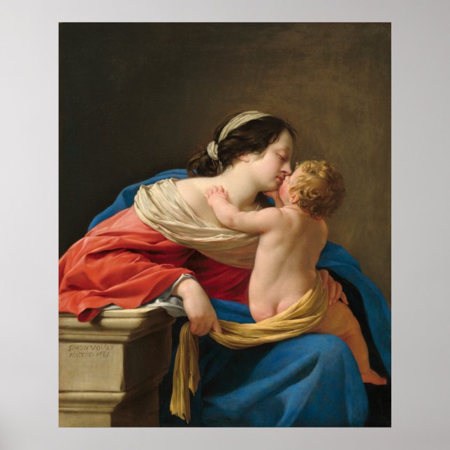 Poster Madonna e Criança - Simon Vouet Fine Art (Frente)