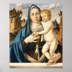 Poster Madonna & Menino - B. Montagna Cartaz de Arte Fina