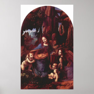 Pôster Madonna na caverna da rocha por Leonardo da Vinci