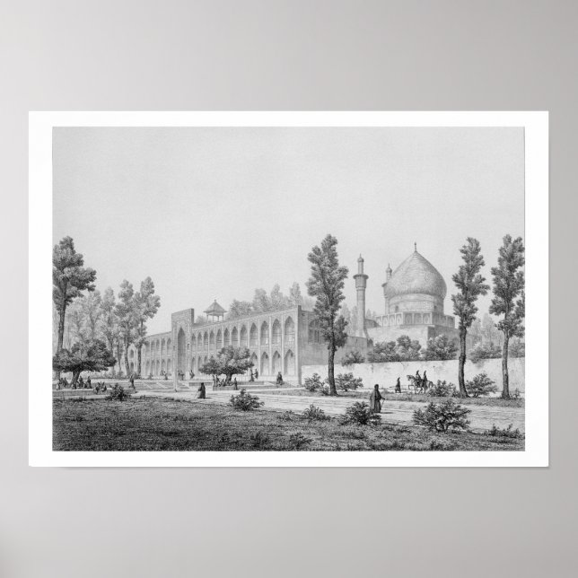 Pôster Madrasa-yi Masjid-i Shah Sultan Hussein, em Isfaha (Frente)