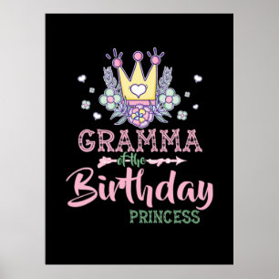 Poster Madre Art   Gramma Da Princesa De Aniversário Xmas
