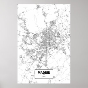 Poster Madrid, Espanha (preto a branco)