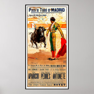 Poster Madrid, plaza de toros, espanha, tourada