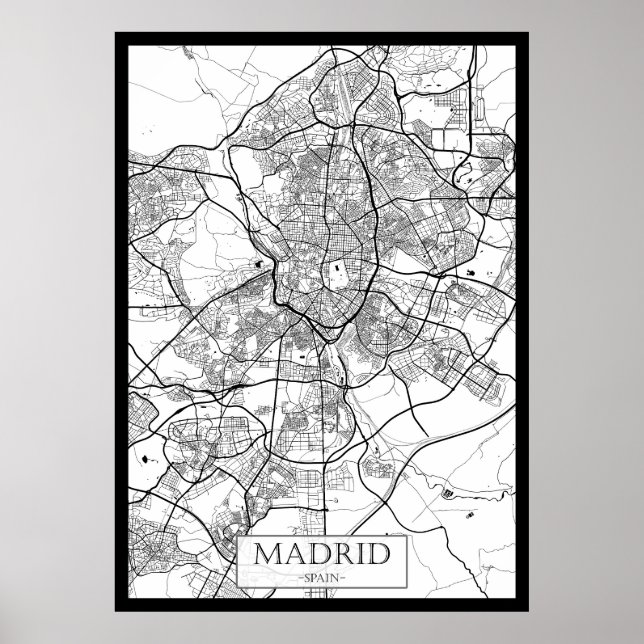 Poster Madrid Spain Map (Frente)