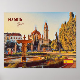 Poster Madrid Spain Travel landscape souvenir