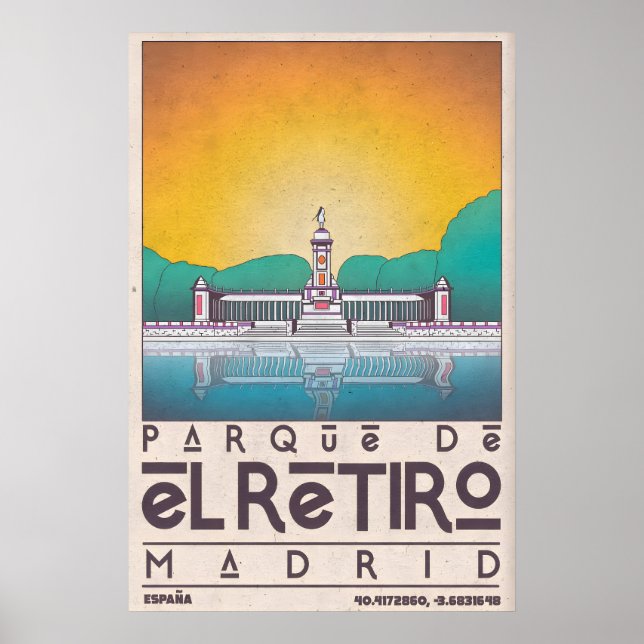 Poster Madrid Wall Art Print Parque de El Retiro (Frente)