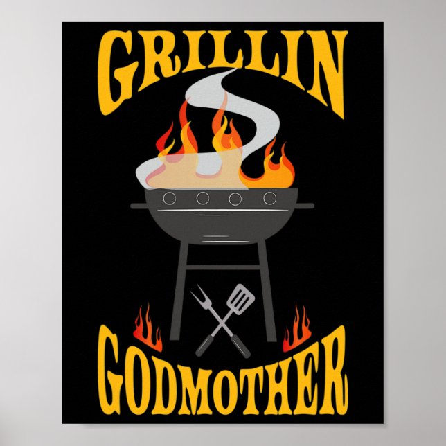 Poster Madrinha Churrasco Grill Smoker E Chef De Barbecue (Frente)