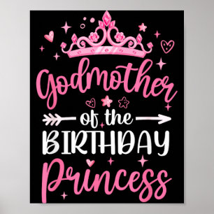 Poster Madrinha Da Princesa De Aniversário Menina De Aniv