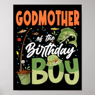 Poster Madrinha do menino aniversariante família de pesca