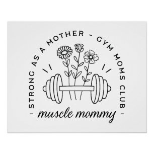 Pôster Mãe academia muscular mamãe estética engraçado