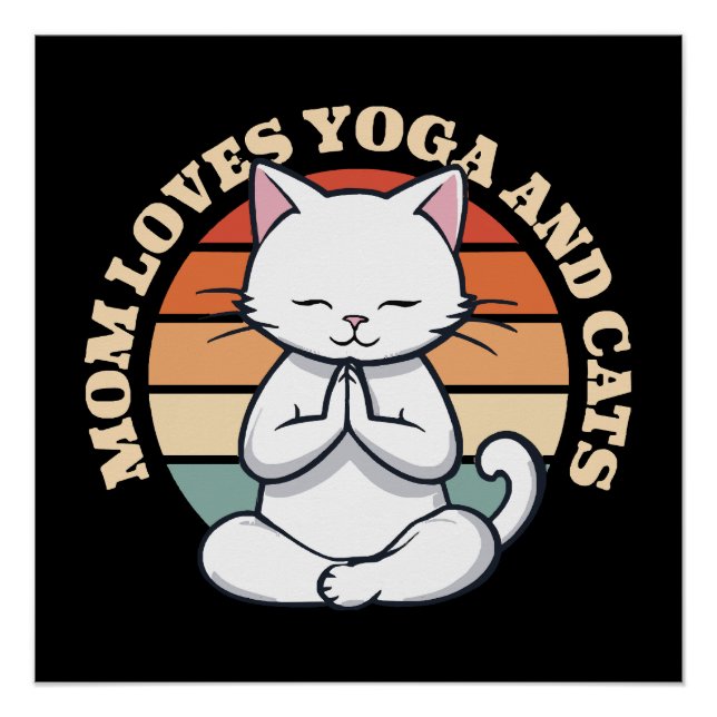 Pôster Mãe Ama Gatos e Yoga (Frente)