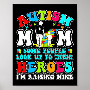 Poster Mãe autista criando herói Mãe e filho Conscientiza