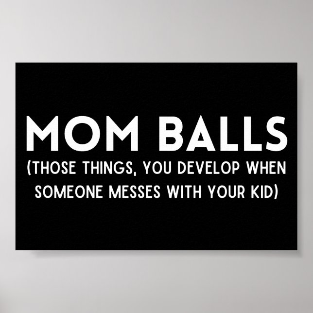Poster Mãe Balls Engraçado Definição (Frente)