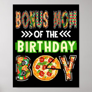 Poster Mãe bônus do menino aniversariante amante de pizza
