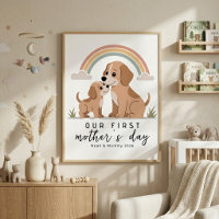 Mãe Cachorro Filhote Primeiro Dia das Mães Berçári