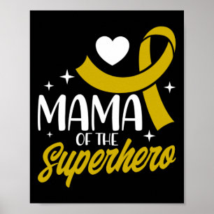 Poster Mãe Cancer De Infância De Uma Fita De Super-Herói