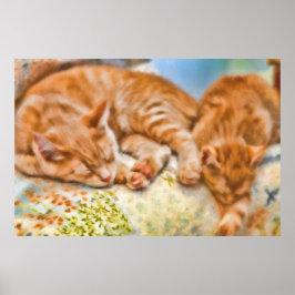 POSTER MÃE CAT KITTEN NAP
