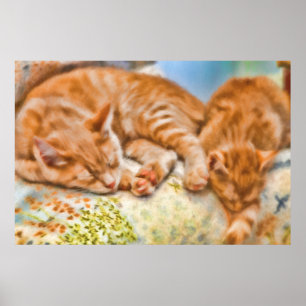 POSTER MÃE CAT KITTEN NAP
