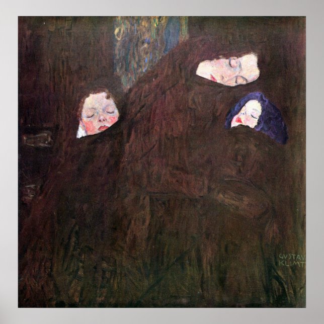 Pôster Mãe com Filhos de Gustav Klimt (Frente)