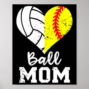 Poster Mãe Coração Engraçado Macio Vôlei Mãe