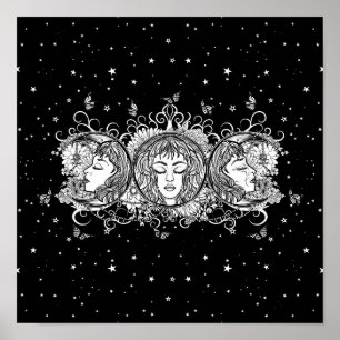 Poster Mãe Crone de Mata - Lua Tripla