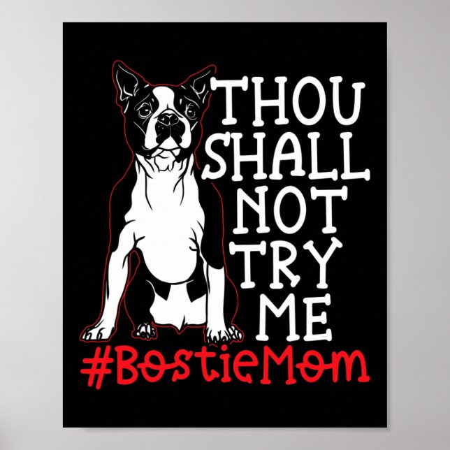 Poster Mãe Custa Boston Terrier Dog Lover (Frente)
