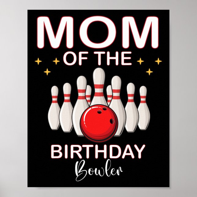 Poster Mãe Da Boliche De Birthday Bowler Boy Boy Pa (Frente)