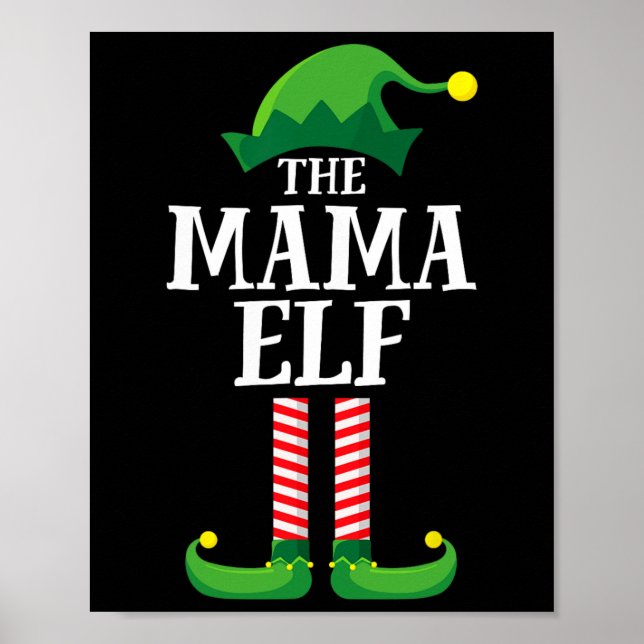 Poster Mãe da Festa de Natal do Grupo Familiar da Mãe Elf (Frente)