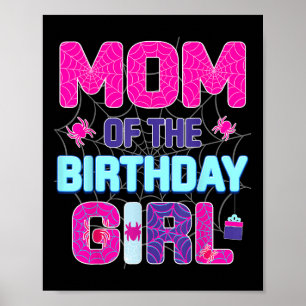 Poster Mãe Da Menina Do Aniversário Aranha Fofo Família B