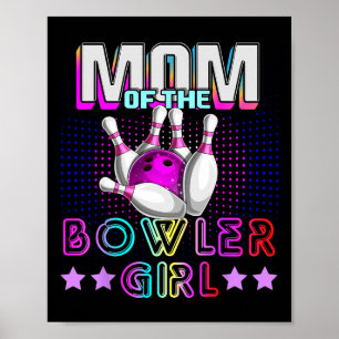 Poster Mãe Da Rapariga De Boliche Que Corresponde À Cama