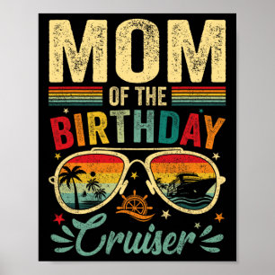Poster Mãe Da Vintagem De Cruzeiro De Aniversário