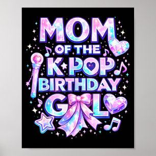 Poster Mãe das garotas de aniversário do k-pop música cor