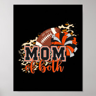 Poster Mãe de Ambos Futebol Torcer Laranja Preto Pom Leop