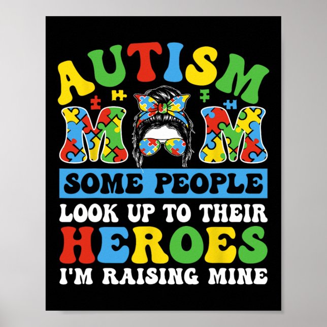 Poster Mãe de autista Algumas pessoas olham para cima par (Frente)