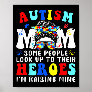 Poster Mãe de autista criando herói cabelo bagunçado para