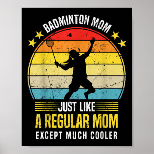 Poster Mãe de Badminton Engraçado Dito de Amante de Badmi