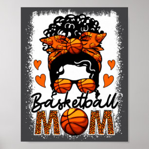 Poster Mãe de Basquete Leopardo Coque Desarrumado Dia de