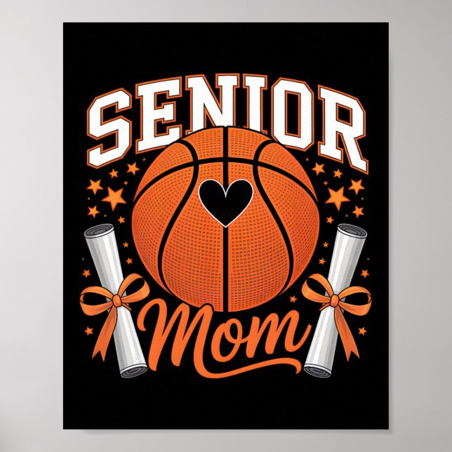Poster Mãe de Basquete Sênior 2026 Mãe de Basquete Engraç (Frente)