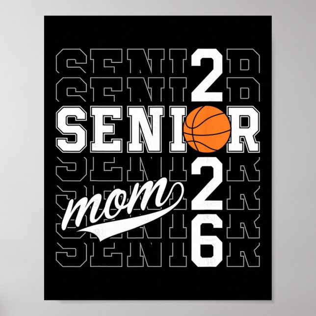 Poster Mãe de Basquete Sênior Cl De 2026 Formatura Divert (Frente)