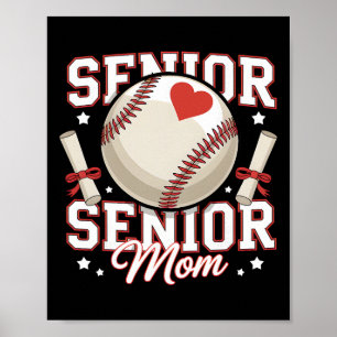 Poster Mãe de Beisebol Sênior Graduada 2026 Engraçado Pre