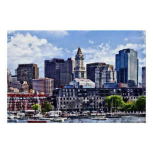 Pôster Mãe de Boston - Skyline com Torre Personalizada da