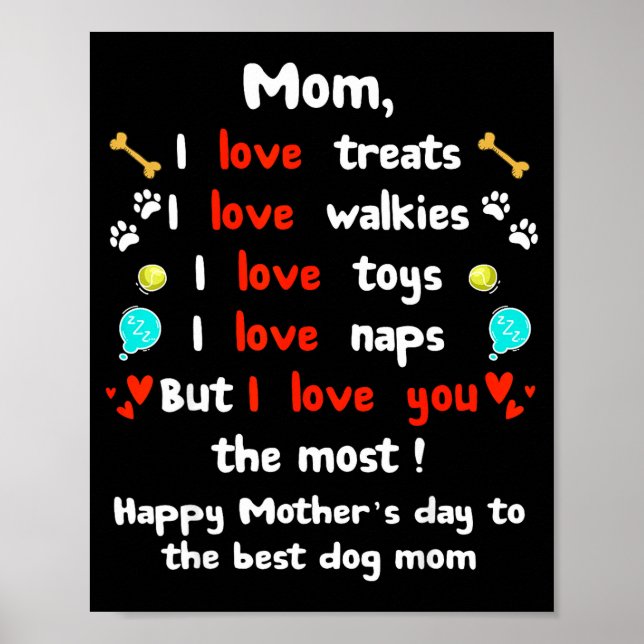 Poster Mãe de cachorro fofo dia das mães, feliz dia das m (Frente)
