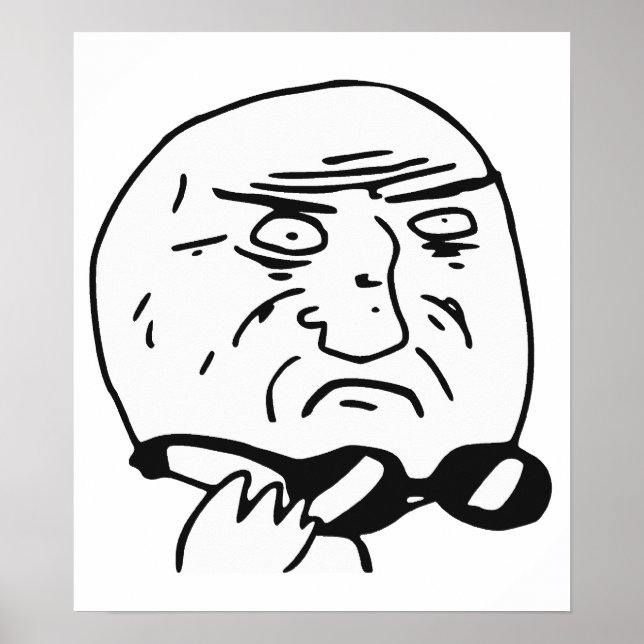 Poster Mãe de Deus Rage Face Meme (Frente)