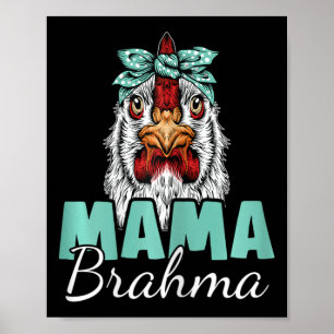 Poster Mãe de Frango Brahma Vintage Silkie Mamãe de Frang